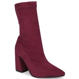 Truffle Collection Women's Burgundy Casual Booties-image-48