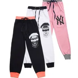 Vimal Jonney Kids Multicolor Printed Trackpants - Pack of 3-image-72