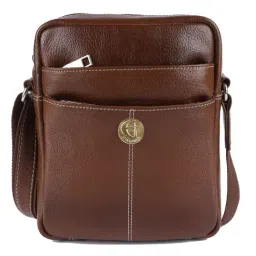 HiLEDER Brown Textured Small Leather 6.5 inch Cross Body Bag-18