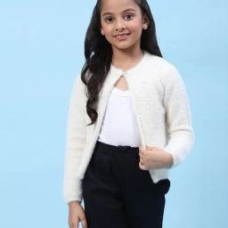 Biba Kids White Embellished Full Sleeves Sweater-image-73