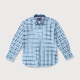 Gini & Jony Kids Blue Cotton Chequered Full Sleeves Shirt-image-19