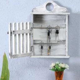 Artisans Rose White Mango Wood House of Keys Key Holder-image-49