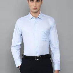 Luxure By Louis Philippe Blue Cotton Regular Fit Shirt-picture-13