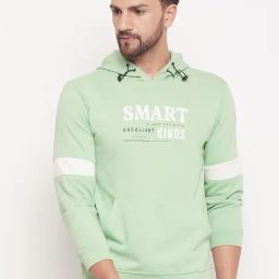Duke Sea Green Regular Fit Printed Hooded Sweatshirt-picture-11