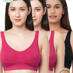 Inner Sense Fuchsia & Black Full Coverage Bra - Pack of 3-27