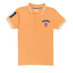 H by Hamleys Boys Light Orange Solid Polo T-Shirt-image-91