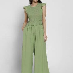 American Eagle Green Cotton Regular Fit Jumpsuit-picture-14