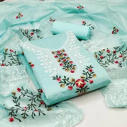 SWARNGANGA TEX Floral Embroidered Unstitched Dress Material-picture-19