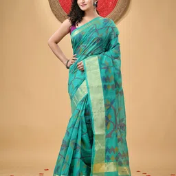 TANTLOOM Woven Design Floral Zari Saree-picture-26
