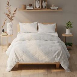 KOPA Grey Microfibre Geometric Double Comforter-image-32
