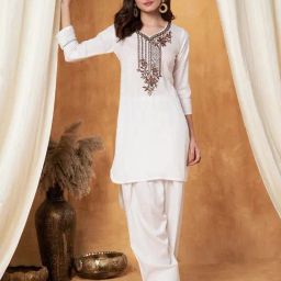 SHADES OF FAASHION Multicolour Rayon Embroidered Kurta With Salwar-image-15
