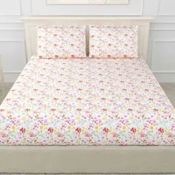 Haus & Kinder Utopia Multicolor 186 TC Cotton King Fitted Bedsheet With 2 Pillow Covers-image-52