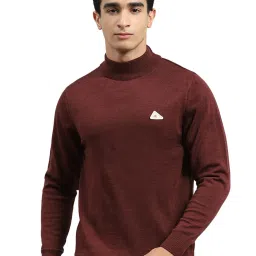 Monte Carlo Rust Wool Blend Regular Fit Solid Pullover image 5