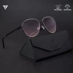 Voyage Purple Aviator Polarised and UV Protected Lens Unisex Sunglasses-image-3