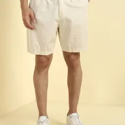 Allen Solly Beige Regular Fit Solid Shorts-picture-48