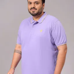 HARDSODA Men Polo Collar Applique T-shirt-image-48