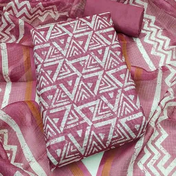 Peachmode Geometric Printed Unstitched Dress Material-image-85