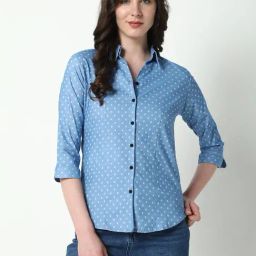 SHOWOFF Blue Printed Shirt-image-21