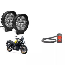 Cartronics 9 Round Cap LED Fog Light With On/Off Switch for Suzuki V Storm  (Set of 2 Pcs)-47