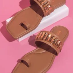 Inc.5 Women's Dark Beige Toe Ring Sandals-image-96