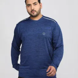 Chkokko Blue Relaxed Fit Solid T-Shirts-image-106