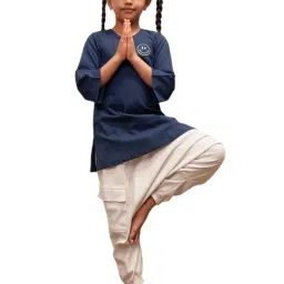 Vastramay Girls Navy Blue Kurta with Pants-image-86