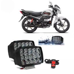 Cartronics 15  LED Fog Light With On/Off Switch  for Hero Passion Pro I3s White(Set of 2 Pcs)-2