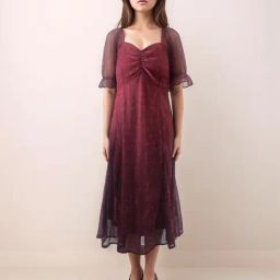 Zink London Maroon Straight Fit Embellished Dress-picture-19