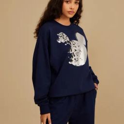 Kazo Navy Blue Printed Sweatshirt-image-65