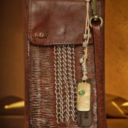 Art N Vintage Silvia Cognac Leather Textured  Zip Around Wallet for Women-5