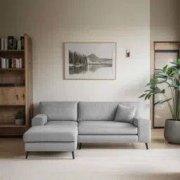 Trevi Ohana Velvet LHS Compact 5 Seater Sectional Sofa (Grey)-image-52