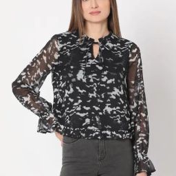 Vero Moda Black & White Printed Top-image-26