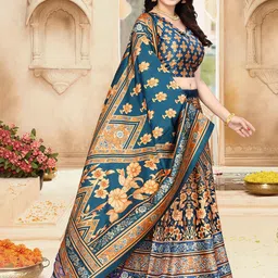 Kaizen TEXO FAB Printed Semi-Stitched Lehenga & Unstitched Blouse With Dupatta-image-82