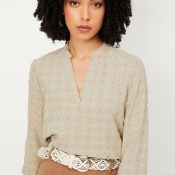 max Women Geometric Printed Mandarin Collar Top-8