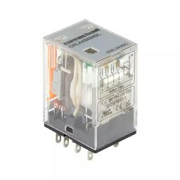 Connectwell Industrial Electromechanical Relay 2CO DPDT 220 VDC 250 VAC 7 A with LED, CRLA2PS220DL-4