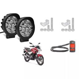 Cartronics 9 Round Cap LED Fog Light With On/Off Switch  for Bajaj Discover 125 ST (Set of 2 Pcs)-12