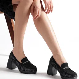 Marc Loire Textured Party Block Loafers-image-20