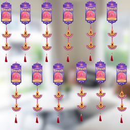 Special You Purple & Pink 12 Pieces Printed Decorative Hangings-11