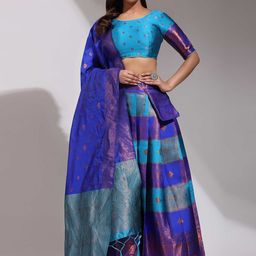 DIVASTRI Semi-Stitched Lehenga & Unstitched Blouse With Dupatta-picture-20