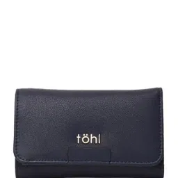 Tohl Finsbury Navy Solid Leather Tri-Fold Wallet-23