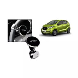 Auto Pearl I-Pop Sparkling Grey Car Power Steering Wheel Platinum Big Knob Spinner Compatible with Redi Go-22