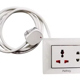 Palfrey Electric Extension Board - 1 Universal Socket and 1 Two Pin with 1.0 mm Heavy Duty 5 Meter Wire image 2