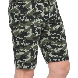 Basics Green Camo Casual Shorts image 4