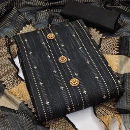 HERE&NOW Ethnic Motifs Jacquard Woven Design Unstitched Dress Material-image-18