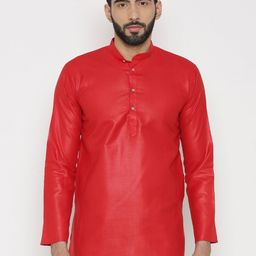 Wintage Men Red Solid Straight Kurta-image-74