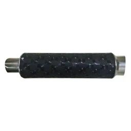 RA Accessories Black Textured and Silver Cap Silencer Exhaust for Hero Honda CBZ Gold-image-4