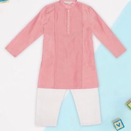 indus route by Pantaloons Boys Striped Mandarin Collar Straight Kurta With Pyjamas-55