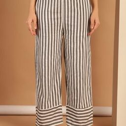 Overlock Women Striped Parallel Lounge Pants-image-15