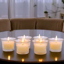 HOSLEY White 6 pieces Jar Candle-image-48