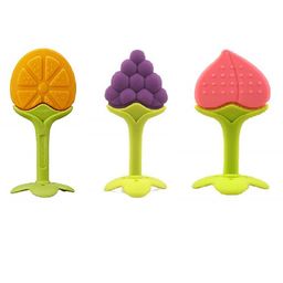 Enorme Silicone Peach Orange & Grapes Shape Teether Pack of 3 - Multicolour-15